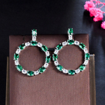 CMM Fashion Party Ehted Punased/rohelised kuupmeetrist tsirkooniumoksiidist ringikujulised rippk&otilde;rvar&otilde;ngad naistele punane