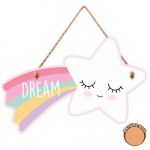 Les Tr&eacute;sors De Lily [A0709] &ndash; puidust tahvel &bdquo;Dream&rdquo; roosa valge (t&auml;ht) - 20x12 cm Heleroosa