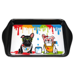 Les Tr&eacute;sors De Lily [R6796] &ndash; v&auml;ike mitmev&auml;rviline must melamiini kandik  Bulldog  (maalikunstnik) - 21x14 cm must