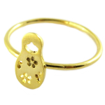 K&auml;sit&ouml;&ouml;na valmistatud kullast 'Russian Doll' s&otilde;rmus - 11x5 mm 52 kuld