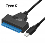 USB 3.0 to SATA 22 kontaktiga k&otilde;vaketta adapteri kaabel SATA to USB 2.0 t&uuml;&uuml;p C muunduri v&auml;line 2,5 tolline HDD SSD k&otilde;vaketta draiveri andmeedastusadapter Type C