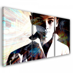 Kolmeosalise pildiga l&otilde;uenditr&uuml;kk Audrey Hepburn 60x40 valge/must