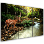 Kolmeosalise pildiga l&otilde;uendiprint Deer Creek Forest 60x40 pruun