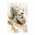 3 tr&uuml;kist koosnev komplekt Kreeka jumalad Zeus Hades Poseidon Odin Thor m&uuml;toloogiaplakat Abstraktne neutraalne akvarell Graffiti l&otilde;uend Seinakunst Kodukaunistus 50x70cm No Frame valge