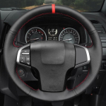 Libisemisvastane nahkpatsiga roolikatte kate Isuzu D-Max MU-X 2013-2020 Holden Colorado AU 2012-2014 2015 2016 jaoks Black Thread