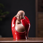 Maitreya Buddha kaunistused K&otilde;huga V&auml;ike Buddha Lucky Town House Buddha elutoa kaunistus Keraamiline k&auml;sit&ouml;&ouml; Sisustus
