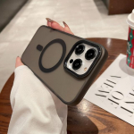 Toetage Magsafe'i laadimise telefoni&uuml;mbrist iPhone'i 14 12 11 13 Pro Max 14 Plus metallkaamera h&uuml;briid-k&otilde;va ja pehme pooll&auml;bipaistva kaanega For iPhone 12 must