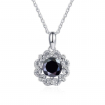 Bague Ringen S925 Sterling Silver 1 Carat Moissanite Kaelakee VVS D V&auml;rv 8 S&uuml;dame ja 8 Noolega ripats Naiste tutvumine Peened ehted 1ct length 45cm must