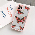 Armas Animal Butterfly mustriga telefoni&uuml;mbris iphone 11 12 13 Pro Max X XS MAX XR7 8 Plus SE 2 k&otilde;va matt p&otilde;rutuskindel tagakaas iphone 6plus 6splus