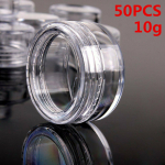 10/50/100 TK T&uuml;hjad plastist l&auml;bipaistvad kosmeetikapurgid meigikonteiner Lotion Pudel Viaalid N&auml;okreemi proovipotid geelikarp 2g/3g/5g/10g 50pcs * 10g