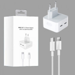 C-t&uuml;&uuml;pi pordiga USB-C laadija t&uuml;&uuml;p C-porti kiirlaadimine kahe t&uuml;&uuml;pi c-t&uuml;&uuml;pi laadimispea reisimiseks m&otilde;eldud Pd40w kiirlaadija Eu Uk toiteadapter EU plug valge
