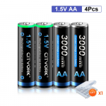 CITYORK 4 TK 1,5 V AAA liitiumaku 1200 mWh taaslaetav AAA liitium-ioon aku aaa patareid Kaugjuhtimispuldi jaoks, juhtmeta hiir