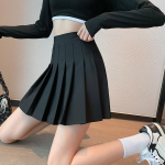 Rimocy k&otilde;rge v&ouml;&ouml;kohaga plisseeritud seelik, naiste 2023. aasta preppy stiilis t&otilde;mblukk, joonega miniseelikud, naiste &uuml;hev&auml;rvilised suvised l&uuml;hikesed seelikud naistele S must