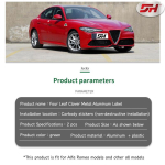 2tk universaalsed auto alumiiniumist poritiibade dekoratiivkleebised neljalehelised ristiku kleebised autole Alfa Romoe Giulia Stelvio black