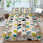 3D taimelehtede teema Kodu voodipesukomplekt Magamistoa tekikate Padjakate voodilina / kaheinimesevoodiga kaheinimesevoodi, 2/3-osaline magamistoa kaunistus Baby 100x135cm
