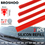2 tk PUNAST autoklaasipuhasti tera h&uuml;briidt&uuml;&uuml;pi klaasipuhastile Silikageel Silikoonist t&auml;itepuldid 8mm 2pcs 14 inch 350mm