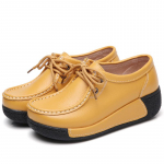 Kevadised naiste kingad Suured nahast vabaajajalatsid Naiste paksu tallaga valged kingad Herned kingad 35 must