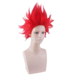 Anime My Hero Academia Kirishima Eijiro L&uuml;hike punane Cosplay Parukas Boku no Hero Academia Halloweeni kost&uuml;&uuml;m S&uuml;nteetilised juuksed Perukad 35CM punane