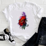 (Aasia suurus)T-s&auml;rk Mood, Lilled, armsad 90ndate armsad naiste stiilis naiste tr&uuml;kised T-s&auml;rk Riietus vabaaja l&uuml;hikeste varrukatega naiste graafiline T-s&auml;rk S