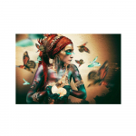 Aafrika naine liblikas l&otilde;uendimaalidega seinal Kunst plakatid ja v&auml;ljatr&uuml;kid V&auml;rvilised musta t&uuml;druku kunstipilt Kodukaunistus 20x30cm no frame