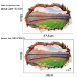 Katkise seinaga 3D jalgpalliv&auml;ljaku seinakleebised lastele beebitubade magamistubade kodukaunistus seinamaaling plakat Jalgpalli kleebised kunstikleebised