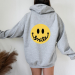 V&auml;rviline SMILE naerun&auml;gu Pusa Naiste Pusad Pusad Pullovers Moodne graafika puhas puuvillane Streetwear top džemprid sobivad kapuutsid 2XL