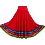Swing seelik Flamenco ballisaali kost&uuml;&uuml;m tantsuriided uhke kleit pikk seelik tantsulava esinemiseks L 75cm punane