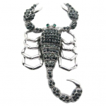 Pross Skorpioni kuju Rhinestone Decor Loom Roostevastane Kaelarihm V&auml;rvikindel daam must