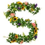 190 cm kunstlilled p&auml;evalilled roosid vanik Real Touch kunstlik lehestik rohelus viinapuu segalilledega laua pulmakaare kaunistamiseks mitmev&auml;rviline