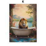 Naljakas vannitoahuumor Sebra kaelkirjak L&otilde;vi siga Koer Kass Veis Pingviin &Ouml;&ouml;kull Sein Kodukaunistus Tualettplakat Art Print L&otilde;uendimaal 30X40cm No Framed