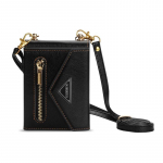 Luksuslik Crossbody lukuga rahakoti telefoni&uuml;mbris Samsung Galaxy Z Flip 5 Flip4 5G kaelarihmaga nahast kaardipesa hoidiku kate Galaxy Z Flip5 must