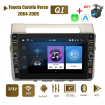 8-tolline 2-din Android-autoraadio multimeediumivideopleier Toyota Corolla Verso 2004-2009 jaoks koos nupunupuga WiFi 1+32GB 1+32GB
