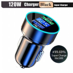Kahe pordiga USB autolaadija 120w &uuml;likiire laadimisadapter Samsung Oneplus Xiaomi Huawei Iphone 13 12 11 Pro Max 7 8 Plus jaoks 120W Charger