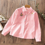 Teismeliste koolis&auml;rk t&uuml;drukule Pluus Puuvillane topid pikkade varrukatega pits Lasteriided Kevad-s&uuml;gis Beebi Lasteriided 6 7 10 14Y 4T roosa