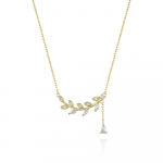 ANDYWEN 925 Sterling H&otilde;bedast kullast lehed tsirkoonist CZ ripatsiga kaelakee pikk kett naiste 2023 kristallidest luksuslikud ehted M