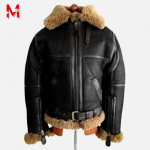 S&uuml;gistalvine mood meeste soe karusnahast jakk vabaaja pikkade varrukatega mootorrattaga s&otilde;itmiseks Nahkjakk sametkarusnahast paksud mantlid M must