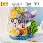 LOZ 8114 Loomamaailm Merineitsi kass Printsess S&uuml;dakroon Lemmikloomnukk DIY Mini Teemantklotsid Tellised Ehitusm&auml;nguasi lastele ilma kastita
