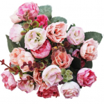 1 tk Kunstlilleroos DIY Aiapidu Kodu Pulmad P&uuml;had K&auml;sit&ouml;&ouml;kaunistus veinipunane v&auml;rv