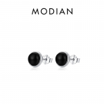 Modian mustast ahhaatist k&otilde;rvar&otilde;ngad 925 Sterling h&otilde;bedane plaatinaga kaetud &uuml;mmargune h&uuml;poallergeenne k&otilde;rvar&otilde;ngas 4 mm 5 mm 6 mm naiste ehted 5MM