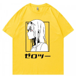 Jaapani anime T-s&auml;rk Unisex Kawaii Cartoon Zero Two T s&auml;rk Harajuku Unisex Tops Unisexga Graafilised T-s&auml;rgid Lahtised Oversize Unisex Tops Tee L