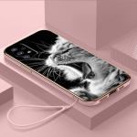 Luksuslik kaetud TPU telefoni&uuml;mbris koos kaelapaelaga Samsung Galaxy A04 A05s A13 A14 A24 A54 A34 Note20 S23 Ultra &uuml;mbristele A41 Cool Cat Black Design Art Cover Samsung Galaxy A01