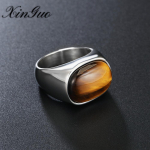 Lihtne ehe Retro Tiger Eye meeste titaanist terass&otilde;rmus 7