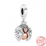 Autentne 925 Sterling h&otilde;bedane roosikulla tabalukk, s&uuml;da v&otilde;ti, lill, rippuv v&otilde;lu, moodne 3 mm k&auml;ev&otilde;ru t&uuml;drukule kingituseks tehtavate ehete jaoks