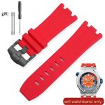 Silikoonist kellarihm AP Aibi 15703 Royal Oak Offshore Series kummist veekindel higikindel pehme mugav kellarihm 28mm Red-Black 28mm