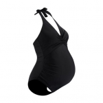 Rasedate ujumistrikoo varrukateta moodne &uuml;hev&auml;rviline Slim Fit raseduse ujumistrikoo M must
