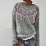 S&uuml;gis- ja talvine naiste moodne sviiter &uuml;mmarguse kaelusega, v&auml;rviga kokkusobiv lahtine moodne pullover kampsun 5XL