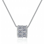 D V&auml;rv 6cttw Moissanite kaelakee ripats naistele S925 h&otilde;be 3mm t&auml;isteemant pallikujuline kaelakett v&otilde;lu ehted
