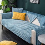 Moodne tepitud sametist diivanikate libisev kate 3-kohaline kaheinimesediivan diivanikate pl&uuml;&uuml;sist &uuml;hev&auml;rviline pehme L-kujuline tugitool diivanir&auml;tik roheline Cushion cover45x45cm sinine
