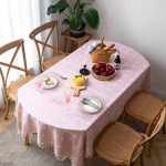 Ruuduline dekoratiivne laudlina tutiga veekindel ovaalne laudlina paks pulmade s&ouml;&ouml;gituba tee elutuba kodu lauakate 130x240cm