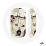 Valge Pitbull Dog juhtmeta hiir